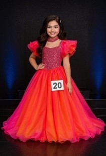 Pink/Orange Pageant Dress Rental - Youth Size 10