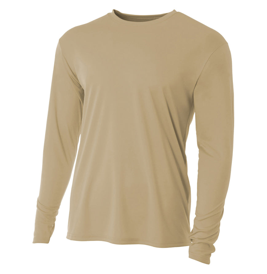 A4 Apparel NB3165 Youth Long Sleeve Cooling Polyester Performance Crew Shirt UPF 44+