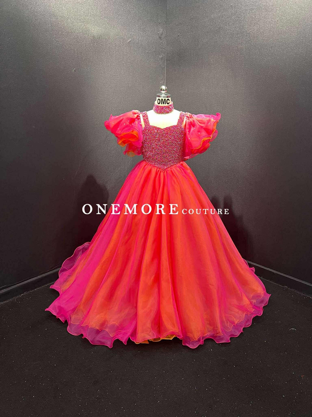 Pink/Orange Pageant Dress Rental - Youth Size 10