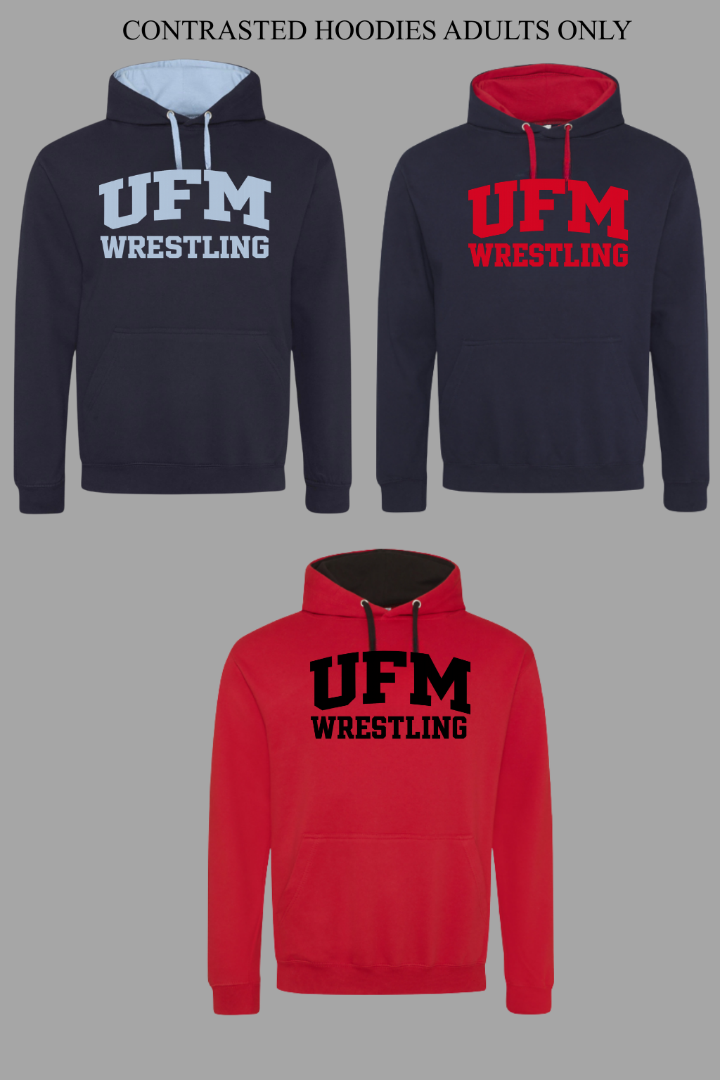UFM Wrestling Contrasted Hoodie - Adults