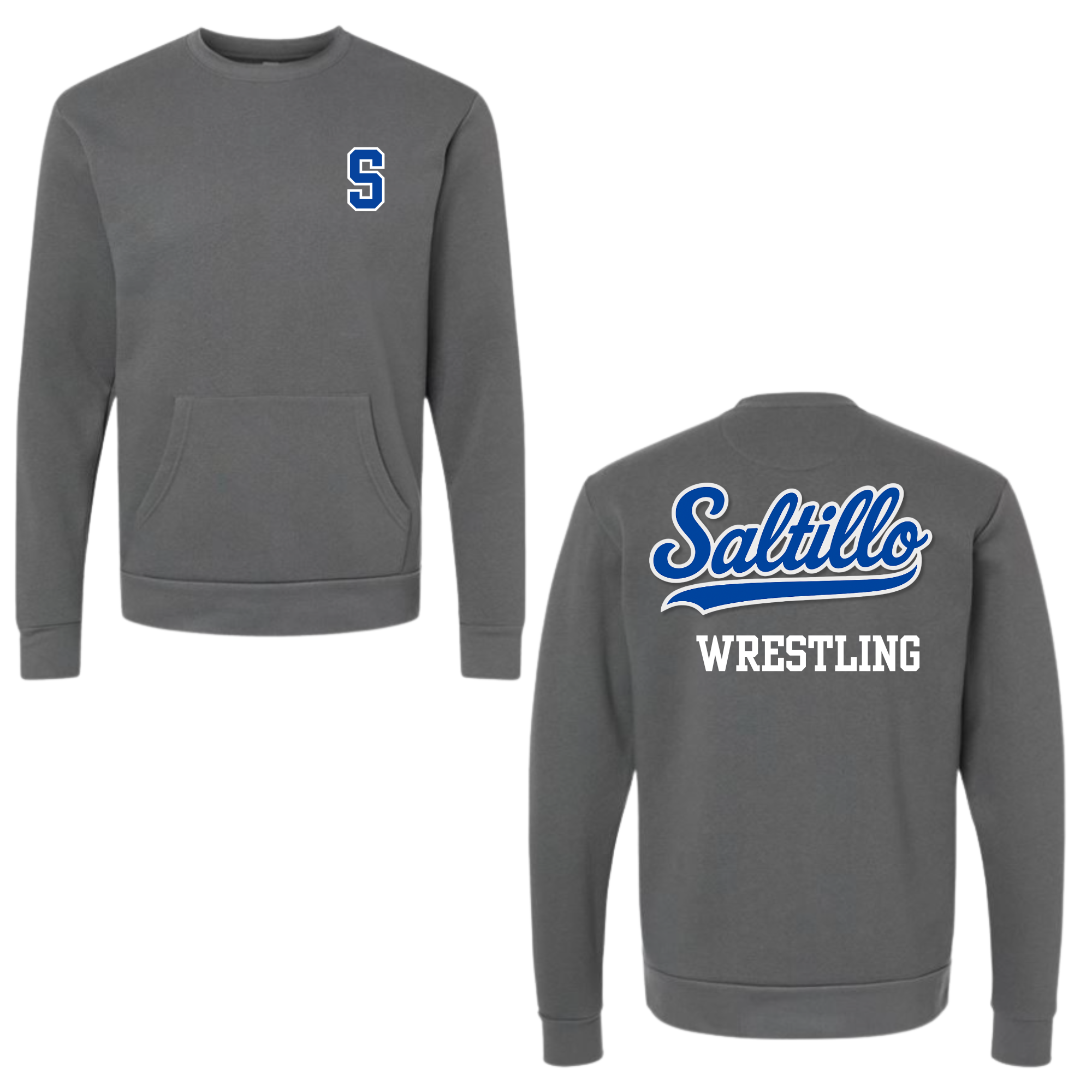 Saltillo Wrestling - Crew With Pockets Pullover (Black or Grey)