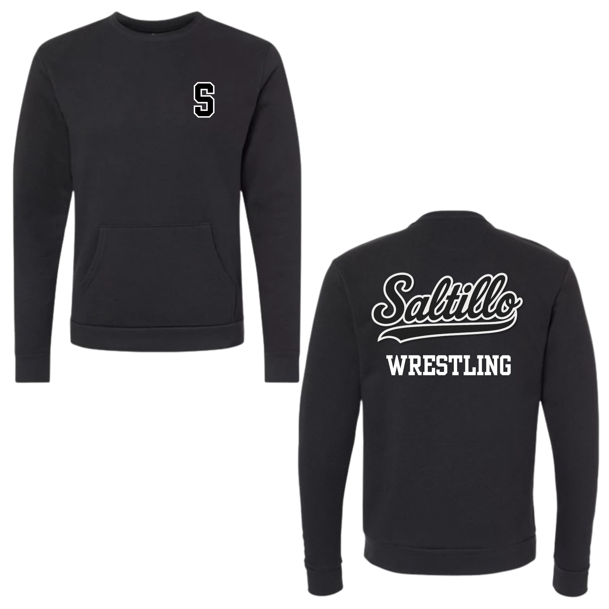 Saltillo Wrestling - Crew With Pockets Pullover (Black or Grey)