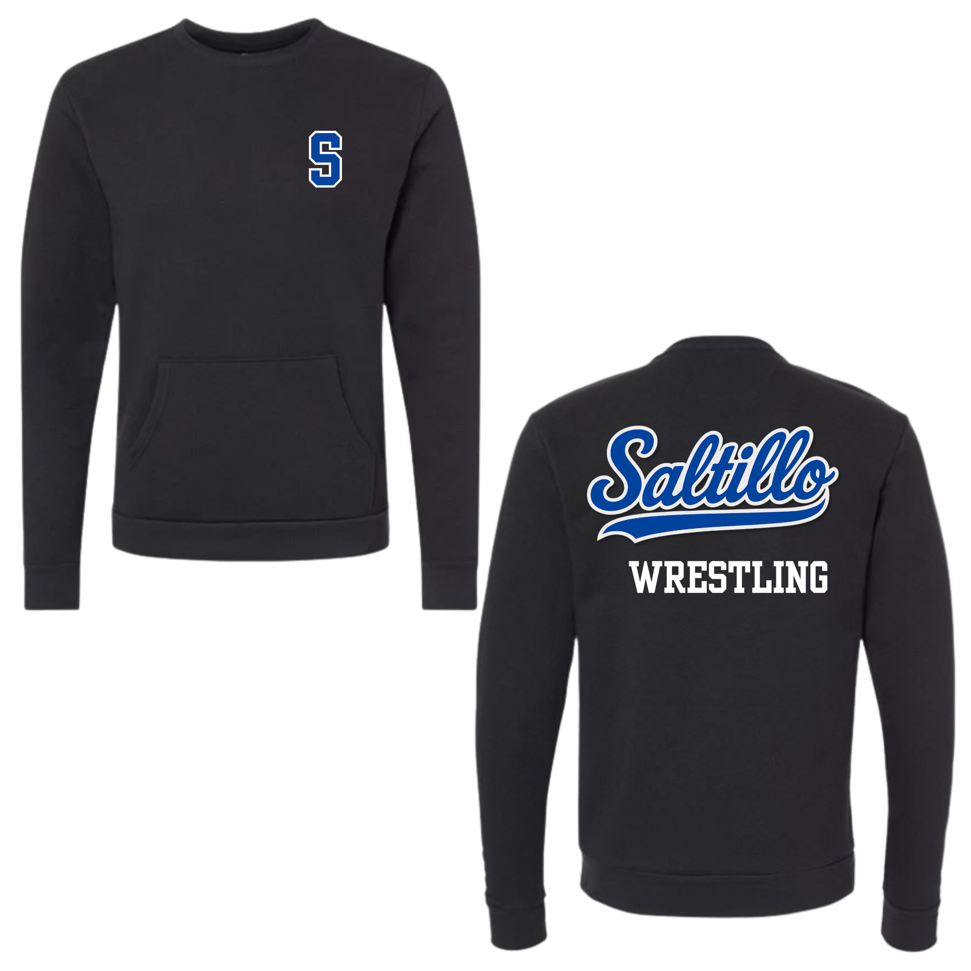Saltillo Wrestling - Crew With Pockets Pullover (Black or Grey)