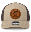 Rock & Ridge Co. Bass Fishing Trucker Hat - leather patch detail