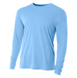 A4 Apparel NB3165 Youth Long Sleeve Cooling Polyester Performance Crew Shirt UPF 44+
