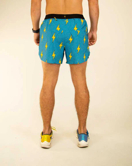 Men's Blue Bolts 5" Drawstring Split Running Shorts