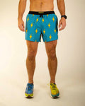 Men's Blue Bolts 5" Drawstring Split Running Shorts
