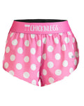 Women's Pink Polka Dot 1.5" Split Running Shorts