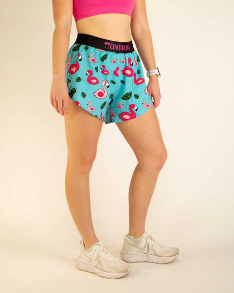 Women's Blue Flames 4" Split Running Shorts