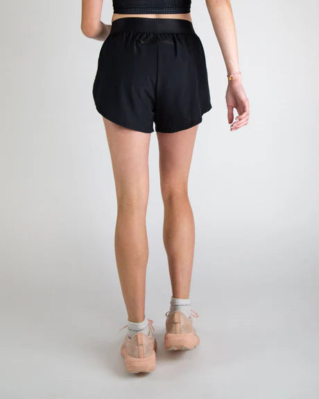 Women's Black 4" Split Running Shorts