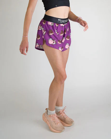 Women's Choccy Cows 4" Split Running Shorts