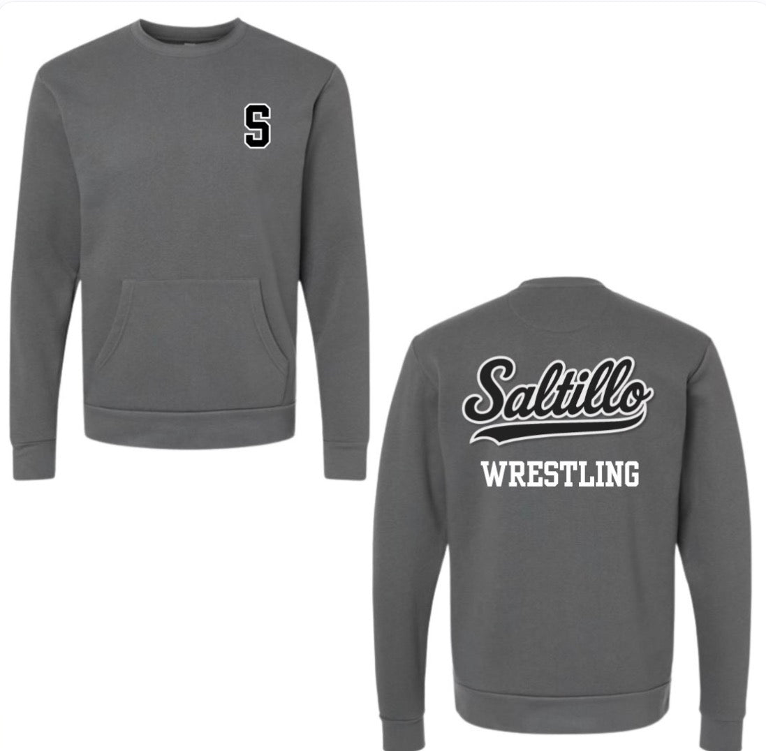 Saltillo Wrestling - Crew With Pockets Pullover (Black or Grey)