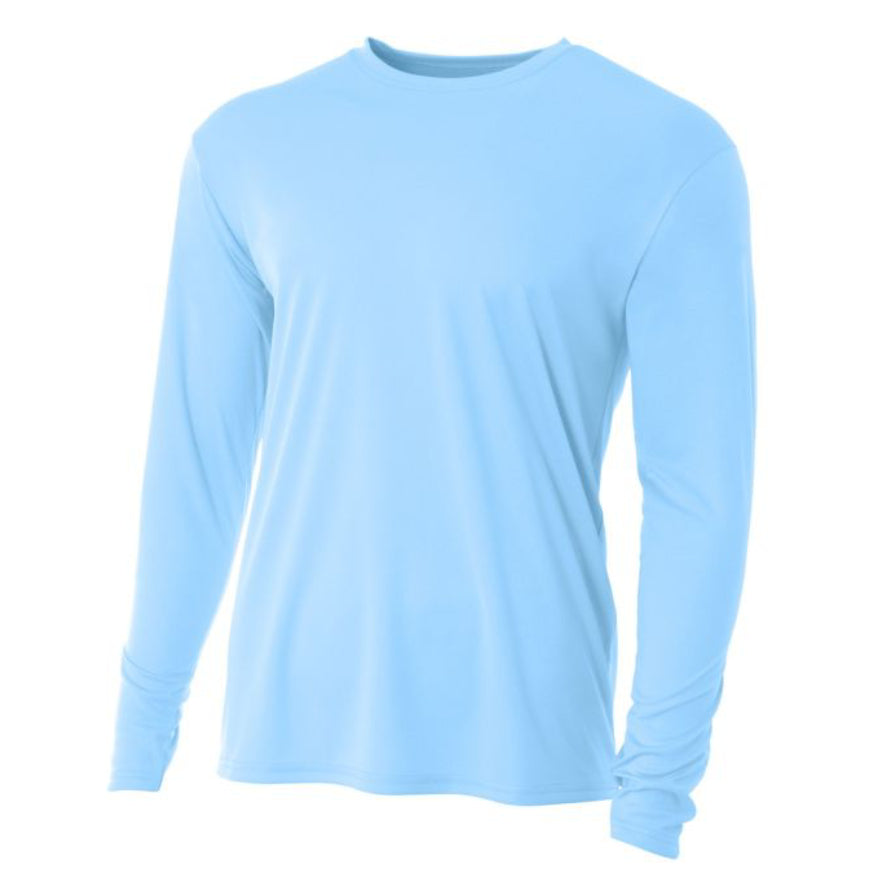 A4 Apparel NB3165 Youth Long Sleeve Cooling Polyester Performance Crew Shirt UPF 44+