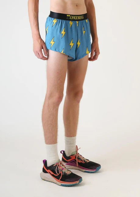 Men's Blue Bolts 2" Split Running Shorts