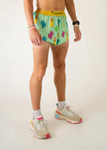 Men's Green Llamas 2" Split Running Shorts