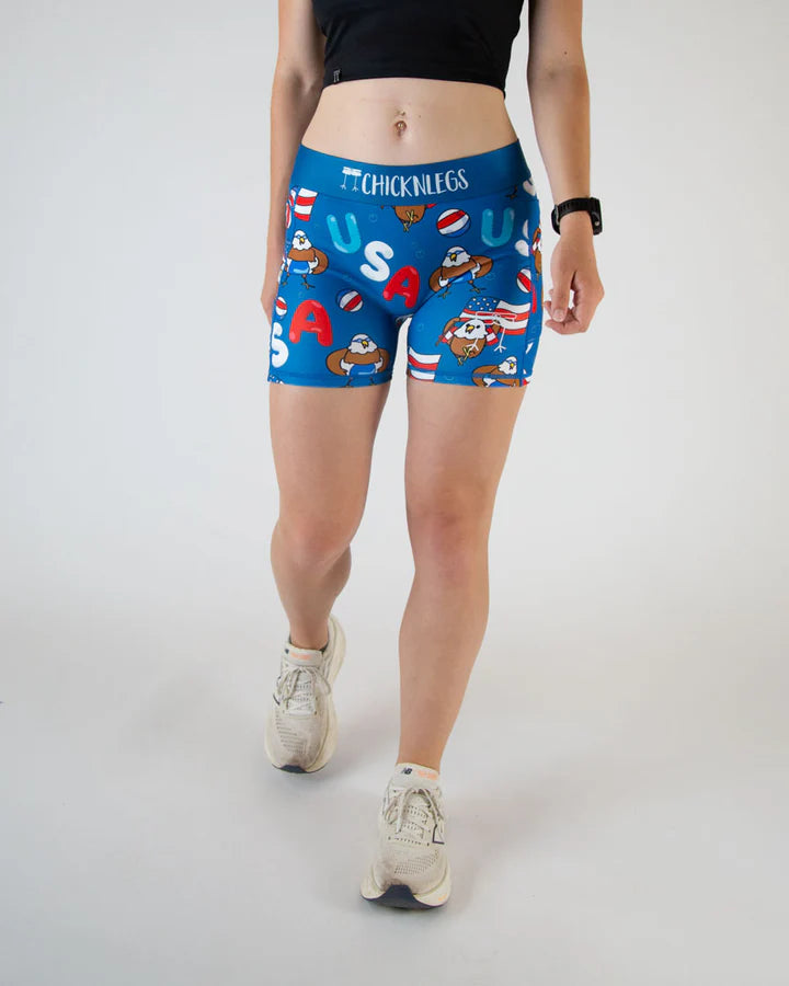 Women's USA Pool Party 3" Compression Running Shorts