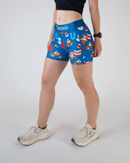 Women's USA Pool Party 3" Compression Running Shorts
