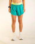Women's Aqua Limeade 4" Split Running Shorts
