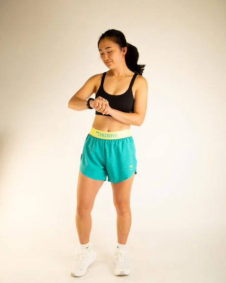 Women's Aqua Limeade 4" Split Running Shorts