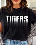 Tigers Fade TShirt with bold block letter fade design