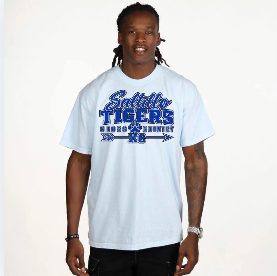 Saltillo Tigers Cross Country Comfort Colors Heavyweight T-Shirt Chambray