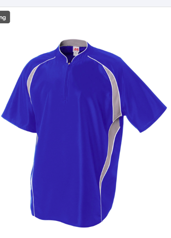 A4 Apparel NB4241 1/4 Zip Youth Batting Jacket in royal blue