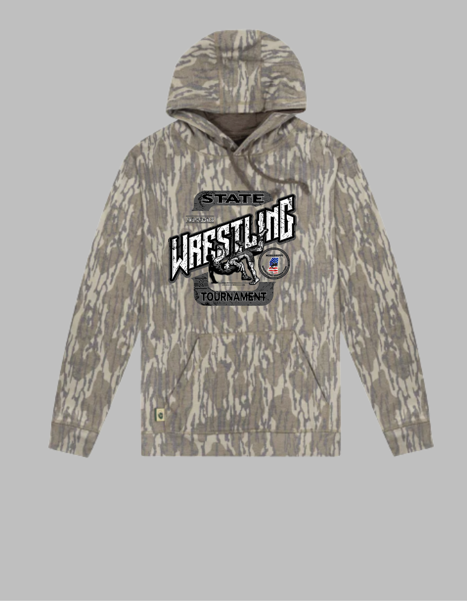 2026 MS Wrestling State Individuals Mossy Oak Hoodie