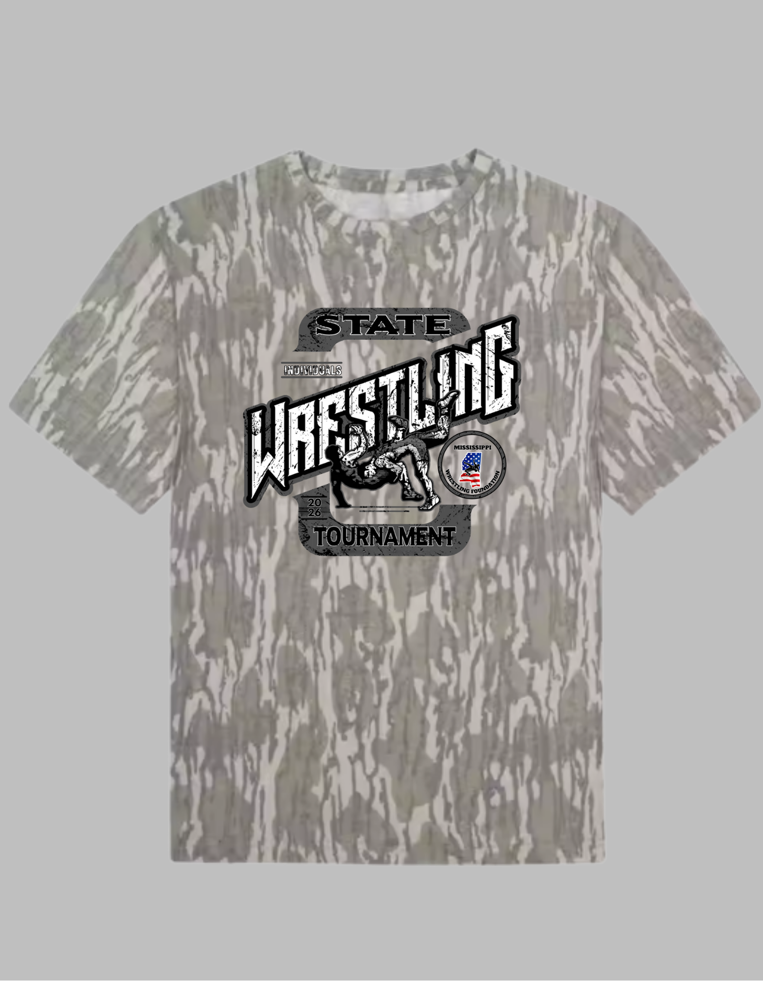 2026 MS Wrestling State Individuals Mossy Oak T-Shirt